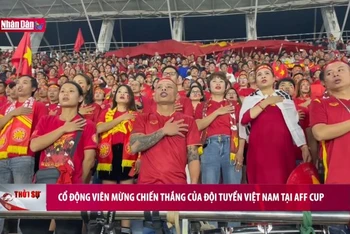 Cổ động viên mừng chiến thắng của Đội tuyển Việt Nam tại AFF Cup