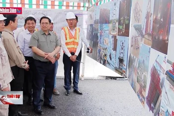 Thủ tướng Phạm Minh Chính kiểm tra tiến độ xây dựng cầu Mỹ Thuận 2