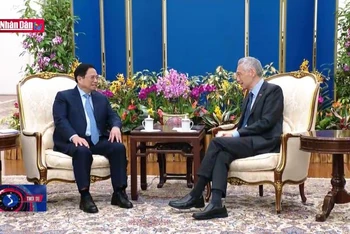 Thủ tướng Singapore Lý Hiển Long chủ trì lễ đón Thủ tướng Phạm Minh Chính