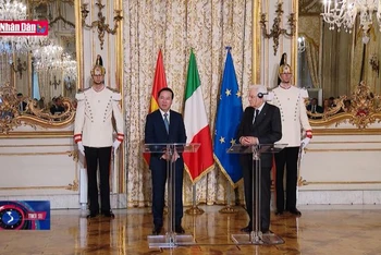 Chủ tịch nước và Tổng thống Italia họp báo chung