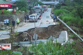 Mưa lớn tại Lai Châu gây tê liệt tỉnh lộ 129
