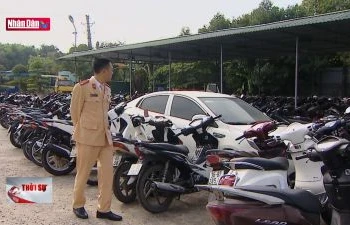 Quá tải các bãi tạm giữ xe vi phạm giao thông ở Thanh Hóa