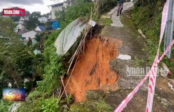 Lãnh đạo tỉnh kiểm tra hiện trường sạt lở gây sập nhà tại Đà Lạt