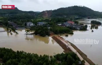 Vỡ đê sông Lô đoạn qua tỉnh Tuyên Quang