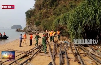 Nỗ lực gom rác thải trên vịnh Hạ Long