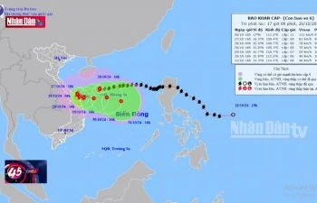 Bão số 6 khả năng mạnh cấp 10 - 11 khi vào vùng biển Trung Trung Bộ