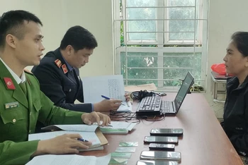 Cơ quan công an làm việc với đối tượng cầm đầu Lê Thị Thanh Hải.