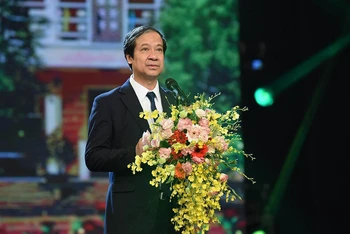 Bộ trưởng Giáo dục và Đào tạo Nguyễn Kim Sơn phát biểu tại chương trình.