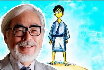 Đạo diễn Hayao Miyazaki và hình ảnh dự kiến của bộ phim.