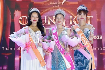 Ba thí sinh đoạt giải cao nhất cuộc thi Hoa khôi Sinh viên Việt Nam 2023.