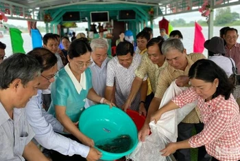 Thả cá xuống búng Bình Thiên.