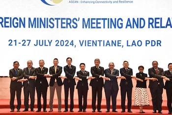 Bộ trưởng Ngoại giao các nước ASEAN tại Hội nghị. (Ảnh: Bộ Ngoại giao Lào)