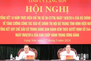 Lãnh đạo Ban thường vụ Tỉnh ủy Lạng Sơn chủ trì Hội nghị tổng kết 10 năm thực hiện Chỉ thị số 29 của Bộ Chính trị.