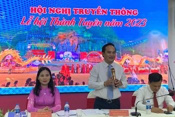 Đại diện lãnh đạo tỉnh Tuyên Quang thông tin về Lễ hội Thành Tuyên năm 2023.