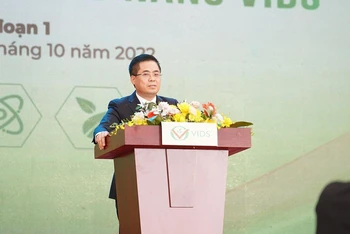 Thứ trưởng Khoa học và Công nghệ Nguyễn Hoàng Giang phát biểu tại lễ ra mắt Viện Thực phẩm chức năng.