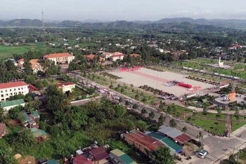 Một góc trung tâm huyện Cát Tiên.
