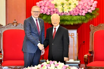 Tổng Bí thư Nguyễn Phú Trọng tiếp Thủ tướng Australia Anthony Albanese nhân chuyến thăm cấp Nhà nước tới Việt Nam.