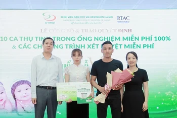 Vợ chồng chị Vi Thị Diện (1994) và anh Lương Văn Dược (1992) được hỗ trợ làm IVF miễn phí, chắp cánh ước mơ sau gần 10 năm hiếm muộn.