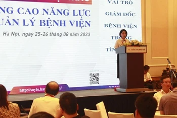Giám đốc Sở Y tế Hà Nội Trần Thị Nhị Hà phát biểu.
