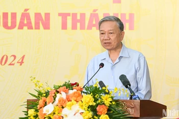 Tổng Bí thư Tô Lâm phát biểu tại Ngày hội Đại đoàn kết. (Ảnh: DUY LINH)