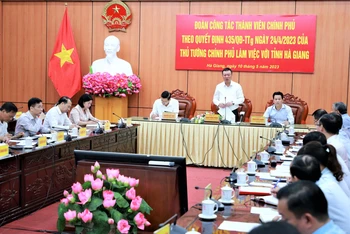 Tổng Thanh tra Chính phủ Đoàn Hồng Phong phát biểu tại buổi làm việc.