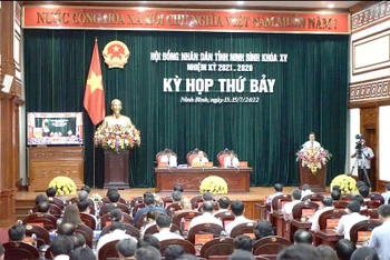 Quang cảnh kỳ họp thứ bảy HĐND tỉnh Ninh Bình, khóa XV.