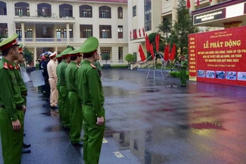 Toàn cảnh Lễ phát động đợt cao điểm tấn công trấn áp tội phạm tại Hà Giang.