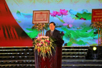 Đồng chí Phạm Bình Minh phát biểu tại Lễ kỷ niệm 160 năm danh xưng Nho Quan.