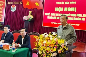 Đồng chí Tô Lâm phát biểu chỉ đạo hội nghị.