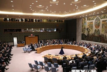 Toàn cảnh một cuộc họp của Hội đồng Bảo an Liên hợp quốc tại New York, Mỹ. 