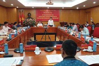 Quang cảnh hội nghị tại điểm cầu chính Đảng ủy Khối các cơ quan Trung ương.