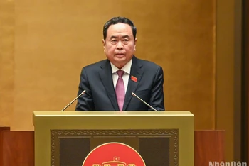 Chủ tịch Quốc hội Trần Thanh Mẫn phát biểu kết thúc phiên chất vấn và trả lời chất vấn tại Kỳ họp thứ 7, Quốc hội khóa XV. (Ảnh: DUY LINH)