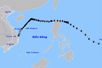 Áp thấp nhiệt đới tiếp tục suy yếu và tan dần. (Nguồn: nchmf.gov.vn)