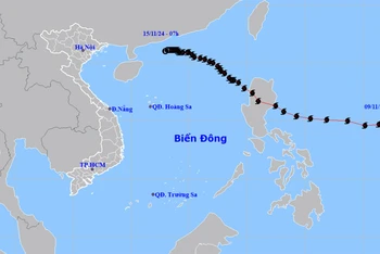 Áp thấp nhiệt đới tiếp tục suy yếu và tan dần. (Nguồn: nchmf.gov.vn)