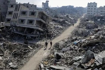 Cảnh tàn phá do chiến sự tại Dải Gaza. Ảnh: IRNA/TTXVN