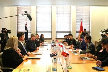 Hai bộ trưởng đồng chủ trì Hội nghị Bộ trưởng Ngoại giao Việt Nam-Australia lần thứ 4. (Ảnh: baochinhphu.vn)