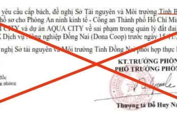 Văn bản của Phòng An ninh Kinh tế, Công an Thành phố Hồ Chí Minh là giả mạo, bịa đặt.