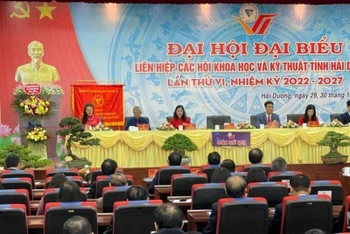 Các đại biểu dự Đại hội Liên hiệp Các hội khoa học và kỹ thuật tỉnh Hải Dương.