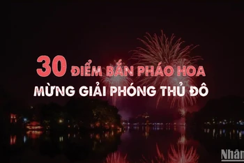 [Infographic] Chi tiết 30 điểm bắn pháo hoa mừng Ngày Giải phóng Thủ đô