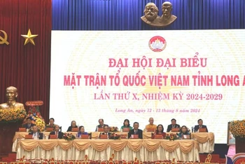 Quang cảnh Đại hội đại biểu Mặt trận Tổ quốc Việt Nam tỉnh Long An khóa 10, nhiệm kỳ 2024-2029.