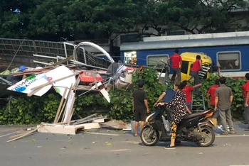 Hiện trường vụ tai nạn sáng 4/9. (Ảnh: Cộng đồng đường sắt Việt Nam)