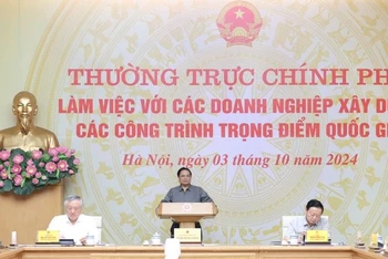 Thủ tướng Phạm Minh Chính chủ trì cuộc họp Thường trực Chính phủ với các doanh nghiệp xây dựng các công trình trọng điểm quốc gia.