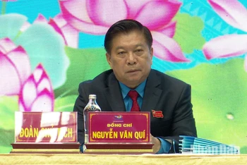 Ông Nguyễn Văn Quí tái đắc cử chức danh Chủ tịch Liên đoàn Lao động tỉnh Long An.