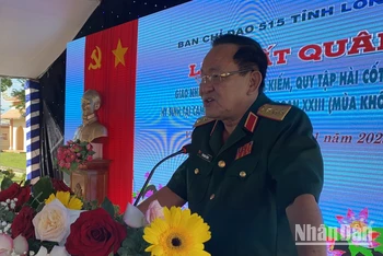 Thượng tướng Võ Minh Lương phát biểu tại lễ xuất quân.