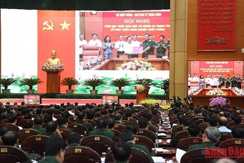 Sáng 25/7, tại Hà Nội, Quân ủy Trung ương, Bộ Quốc phòng tổ chức Hội nghị Quân chính toàn quân 6 tháng đầu năm 2022. (Ảnh: TRẦN HẢI) 