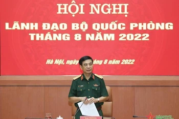 Đại tướng Phan Văn Giang phát biểu (Ảnh: QĐND)