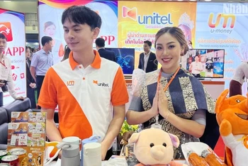 Star Telecom Company (Unitel), một trong hai nhà cung cấp dịch vụ viễn thông lớn nhất tại Lào. (Ảnh: Trịnh Dũng)