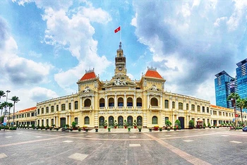 Trụ sở Hội đồng nhân dân - Ủy ban nhân dân Thành phố Hồ Chí Minh - Di tích kiến trúc nghệ thuật cấp quốc gia. (Ảnh: Cổng thông tin Thành phố Hồ Chí Minh)