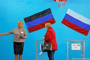 Một số khu vực ở Ukraine tổ chức trưng cầu ý dân về việc sáp nhập vào Nga. (Nguồn: Reuters) 