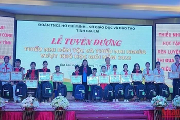 81 em thiếu nhi dân tộc và thiếu nhi nghèo có hoàn cảnh khó khăn vượt khó học giỏi được tuyên dương, khen thưởng.